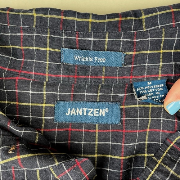 Jantzen Checkered Shirt with Red and Yellow Accents - Picture 2 of 3